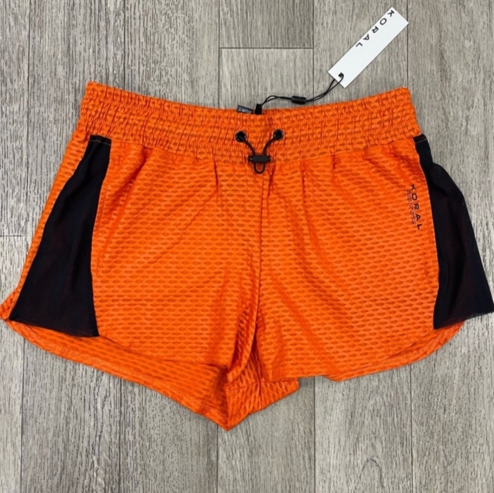 KORAL Power Netz Shorts In Tango Orange